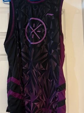 Men's Purple Geometric Performance Jersey - Unbranded